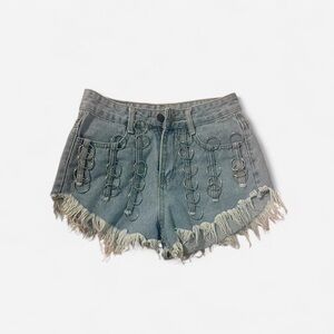 Denim Hoop Women Shorts